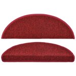 vidaXL Tapis d'escalier 10 Pièces 65x24x4 cm Rouge bordeaux
