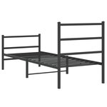 vidaXL Cadre de lit métal avec tête de lit/pied de lit noir 80x200 cm