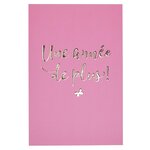 Carte anniversaire une année de plus rose et or - draeger paris