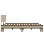 vidaXL Cadre de lit chêne sonoma 150x200 cm bois d'ingénierie et métal