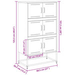 vidaXL Buffet rose 68 5x38 5x123 5 cm acier