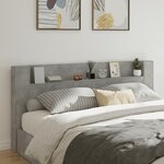 vidaXL Armoire tête de lit avec LED gris béton 220x16 5x103 5 cm