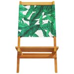 vidaXL Chaises de jardin pliantes lot de 6 vert tissu et bois massif