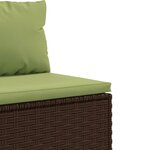 vidaXL Salon de jardin 8 Pièces avec coussins marron résine tressée
