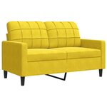 vidaXL Ensemble de canapés 3 Pièces avec coussins Jaune Velours