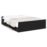vidaXL Cadre de lit à tiroirs noir 140x190 cm bois d'ingénierie