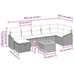vidaXL Ensemble de Canapés de Jardin 8 Pièces avec Coussins Gris Poly Rattan