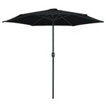 vidaXL Parasol d'extérieur et mât en aluminium 270x246 cm Noir