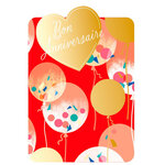 Carte de Vœux Thème Anniversaire Party Time - Plusieurs Styles - Bon Anniversaire - Rouge - Draeger
