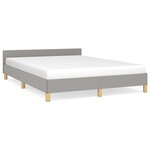 vidaXL Cadre de lit avec tête de lit Gris clair 140x200 cm