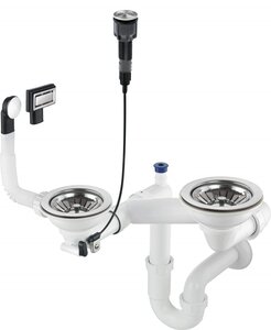 Siphon pour évier en granit 1 5 et 2 cuves - Gain de place