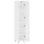 vidaXL Buffet haut Blanc brillant 34 5x34x180 cm Bois d'ingénierie
