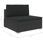 vidaXL Salon de jardin 6 Pièces avec coussins résine tressée noir