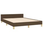vidaXL Cadre de lit avec tête de lit Marron foncé 140x190 cm Tissu