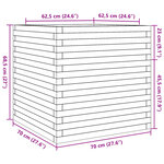 vidaXL Jardinière 70x70x68 5 cm bois de pin massif
