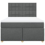 vidaXL Sommier à lattes de lit avec matelas Gris foncé 140x190cm Tissu