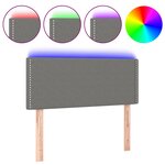 vidaXL Tête de lit à LED Gris foncé 80x5x78/88 cm Tissu