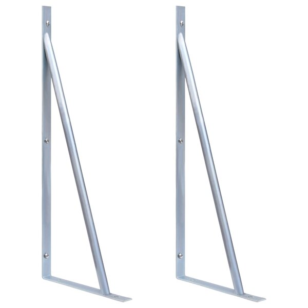 vidaXL Supports pour poteau de clôture 2 Pièces Acier galvanisé
