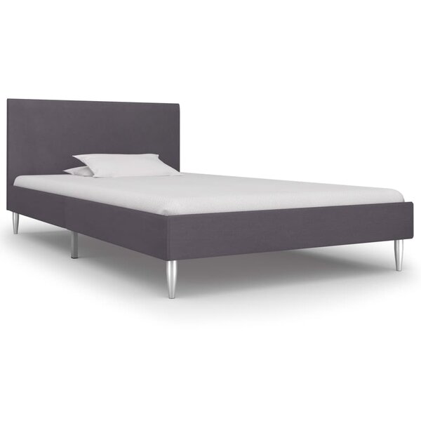 vidaXL Cadre de lit Gris Tissu 90x200 cm