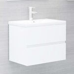vidaXL Armoire d'évier avec lavabo intégré Blanc Bois d'ingénierie
