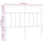 vidaXL Tête de lit métal noir 120 cm