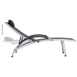 vidaXL Chaise longue aluminium et textilène noir