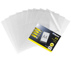 Pochettes Coins A4 Transparent lisse, 90 mic, sachet de 50 WAYTEX