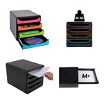 Module De Classement Big Box 4 Tiroirs Glossy - Blanc Brillant - Exacompta
