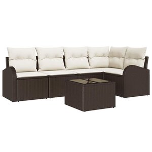 vidaXL Ensemble de Canapés avec coussin Marron Polyester