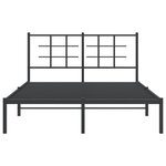 vidaXL Cadre de lit métal avec tête de lit noir 135x190 cm