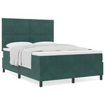 Box Spring vidaXL avec Matelas Vert Foncé 140x200 cm Velours