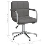 vidaXL Chaise pivotante de bureau Gris foncé Tissu