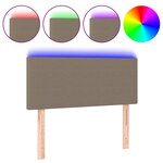 vidaXL Tête de lit à LED Taupe 100x5x78/88 cm Tissu