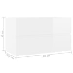 vidaXL Armoire d'évier avec lavabo intégré Blanc brillant Aggloméré