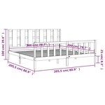 vidaXL Cadre de lit avec tête de lit marron miel 200x200cm bois massif