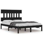 vidaXL Cadre de lit Noir Bois massif 200x200 cm