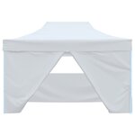 vidaXL Tente de réception pliable avec 4 parois 3x4 m Acier Blanc