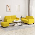 vidaXL Ensemble de canapés 3 Pièces jaune velours