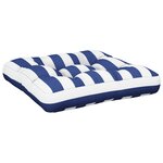 vidaXL Coussins de palette lot de 2 rayures bleues/blanches tissu