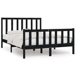 vidaXL Cadre de lit Noir Bois massif 140x190 cm