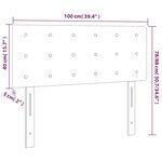 vidaXL Tête de lit à LED Rose 100x5x78/88 cm Velours