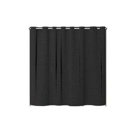 SUIT Dressing extensible avec rideau + 4 tiroirs - Décor Blanc - L 180-113  x P 50 x H 205 cm - La Poste