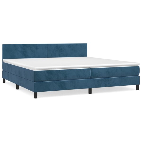 vidaXL Sommier à lattes de lit et matelas Bleu foncé 200x200cm Velours