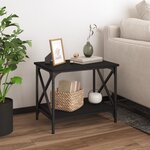 vidaXL Table d'appoint Noir 55x38x45 cm Bois d'ingénierie