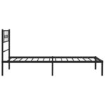 vidaXL Cadre de lit métal avec tête de lit noir 80x200 cm