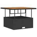 vidaXL Ensemble de salle à manger jardin 3 pièces avec coussins noir poly rotin acacia