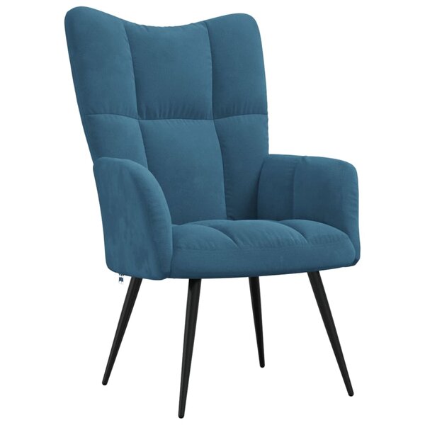 vidaXL Chaise de relaxation Bleu Velours