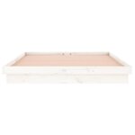 vidaXL Cadre de lit à LED blanc 140x190 cm bois massif