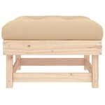 vidaXL Repose-pied de jardin avec coussin bois de pin massif