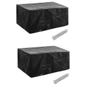 vidaXL Housses de salon de jardin 2 Pièces Rotin 8 œillets 180 x 140 cm